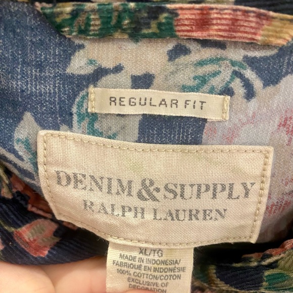 Denim & Supply Ralph Lauren Floral Button Down Shirt - Blue and Pink - Picture 3 of 7